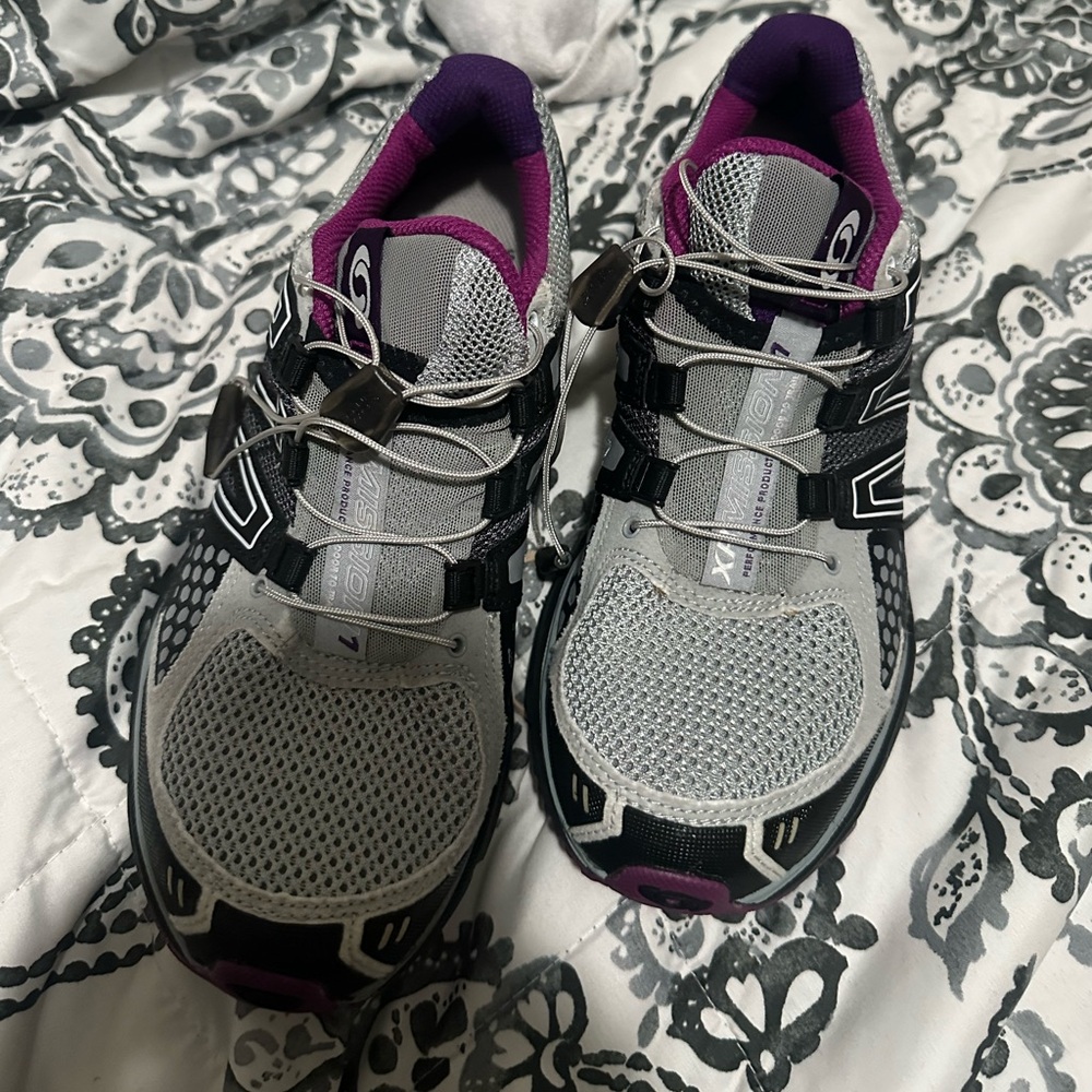 Salomon Women's Trail Runners - Gray & Purple Accent